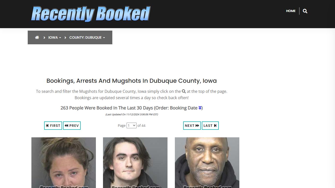 Bookings, Arrests and Mugshots in Dubuque County, Iowa - Recently Booked