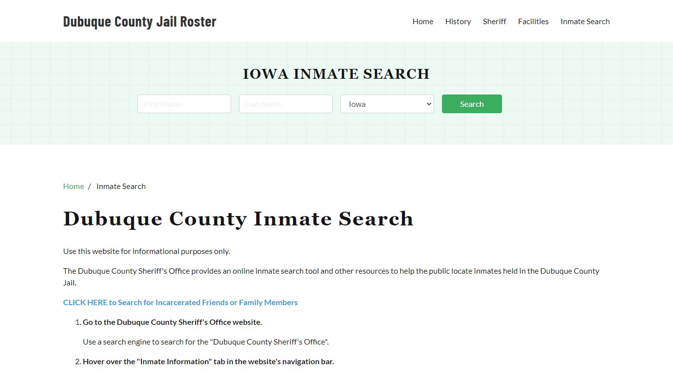 Dubuque County, IA Detainee Lookup