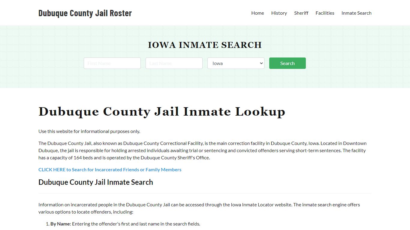 Dubuque County Jail Roster Lookup, IA, Inmate Search