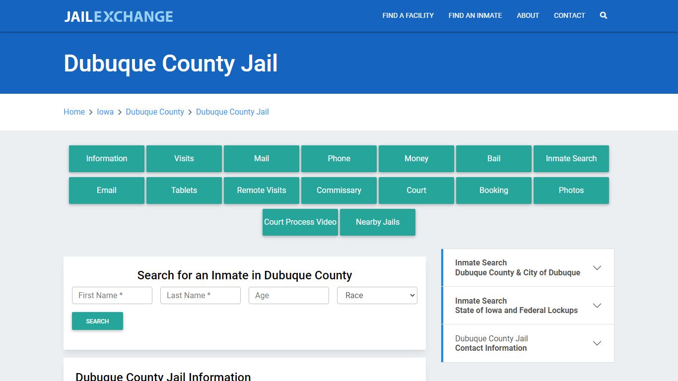 Dubuque County Jail Roster Lookup, IA, Inmate Search