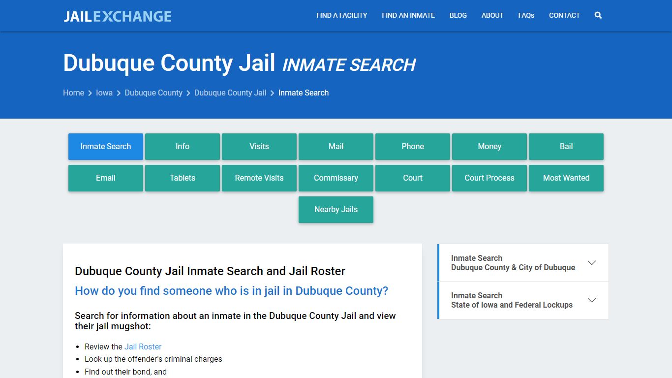 Inmate Search: Roster & Mugshots - Dubuque County Jail, IA
