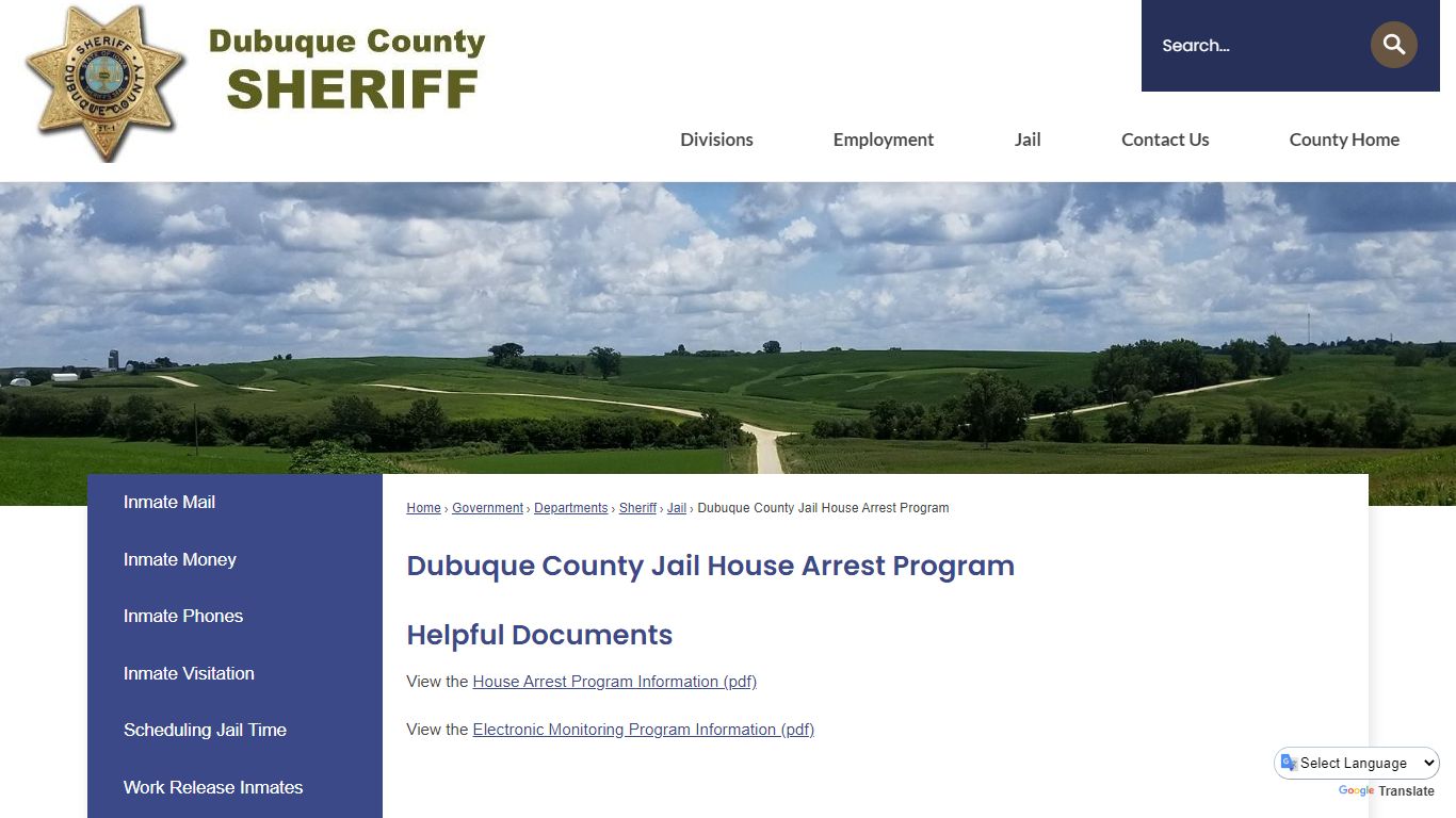 Dubuque County Jail House Arrest Program | Dubuque County, IA